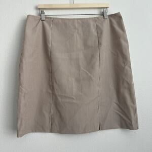 Who’s Tracy? By Tracy Evans Mini Skirt 18 Tan Beige Striped